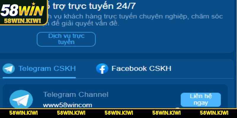 58WIN hỗ trợ khách hàng hỗ trợ tình huống nào